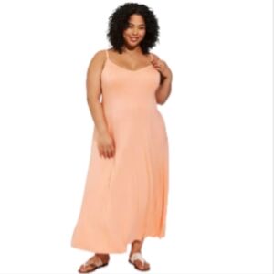 Torrid Orange Boho V Neck Super Soft Jersey Maxi Dress 1X 14/16